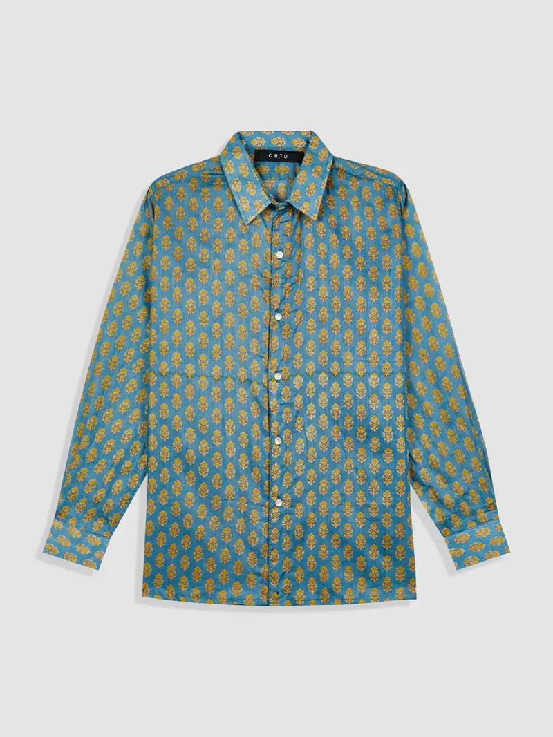 NAIROBI SHIRT IN BLUE AND YELLOW