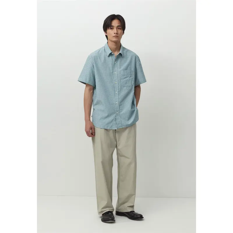 Essential Half Shirt - Blue Check