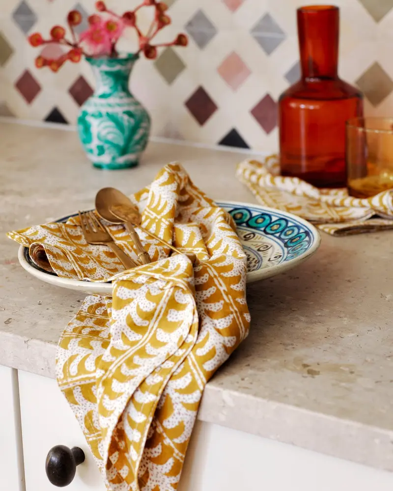 Block-Print Cotton Napkin Set