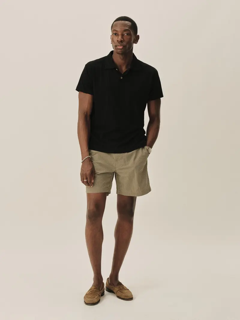 6 Inch Deck Short (Khaki Minicheck)