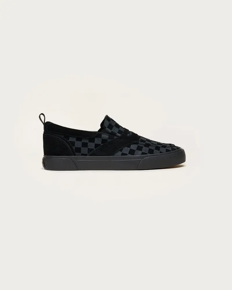 Cohiba SL30 Skate Loafer — Black Suede Checkered