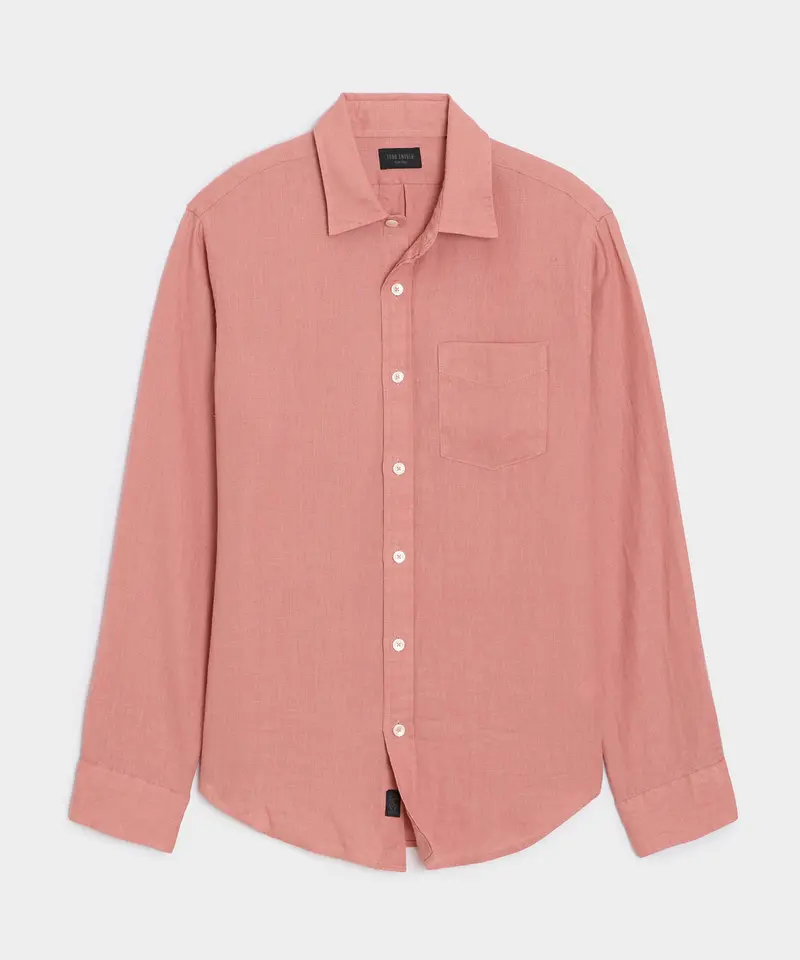 Slim Sea Soft Irish Linen Point Collar Shirt