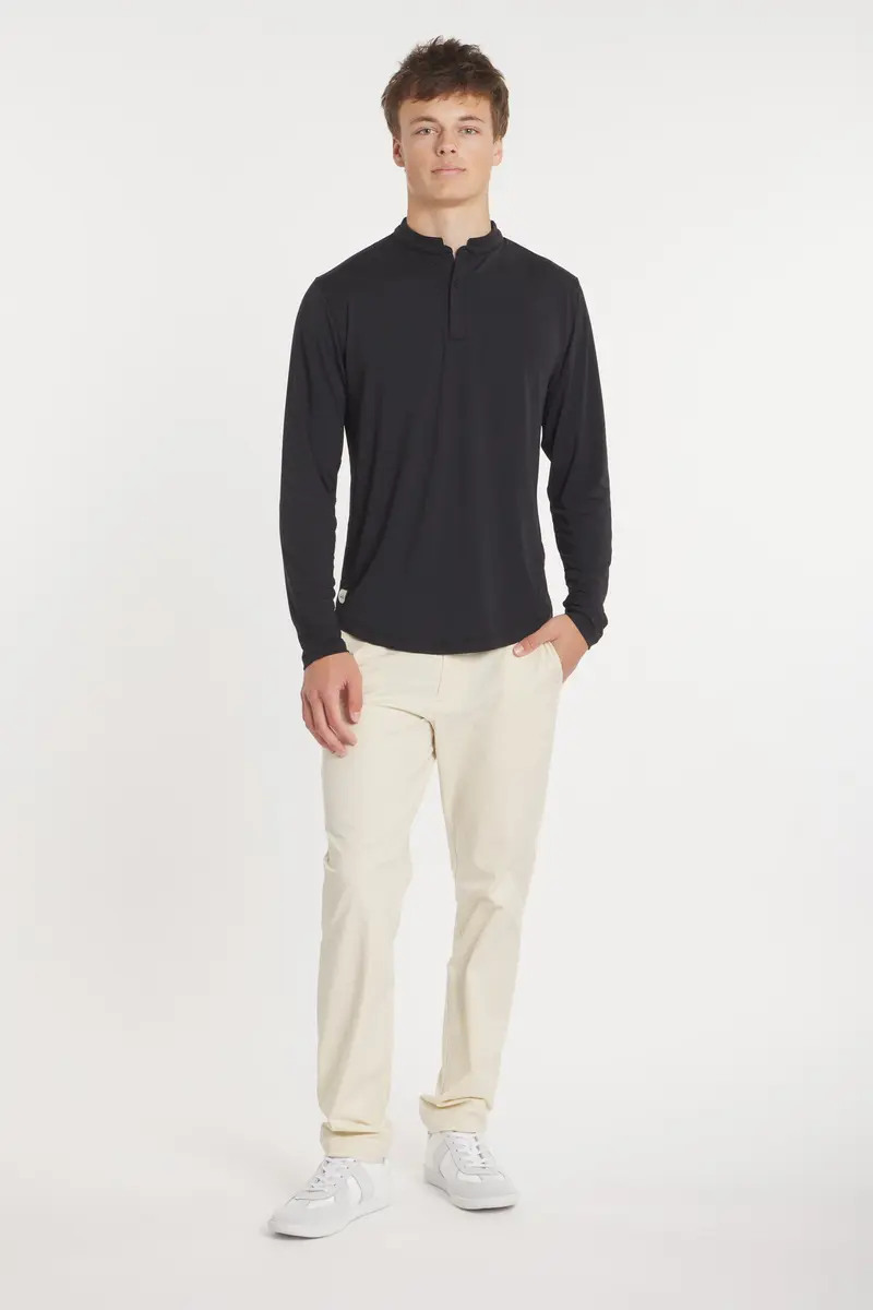 Catalyst Polo L/S | Mantra Collar | Black Sands